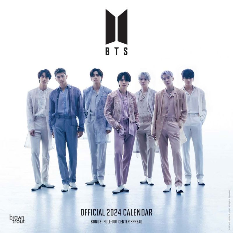 BTS | 2024 12 x 24 Inch Monthly Square Wall Calendar | BrownTrout | K-Pop Bangtan Boys Music