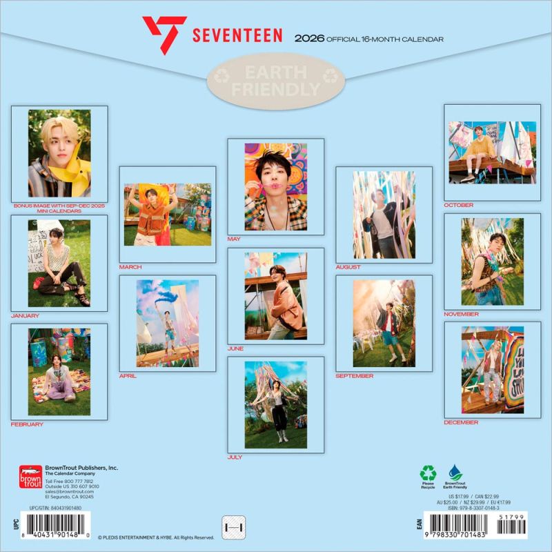 Seventeen OFFICIAL | 2026 12 x 24 Inch (Hanging) Monthly Square