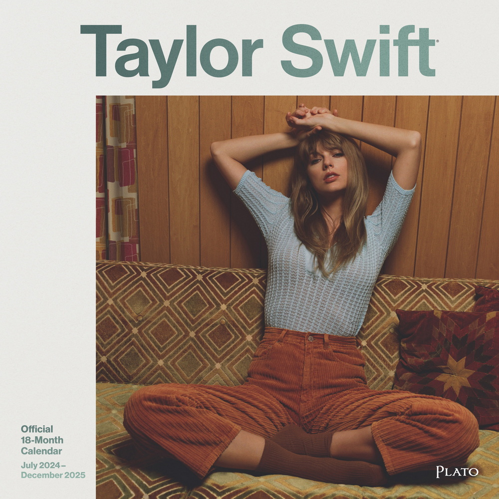 Taylor Swift OFFICIAL | 2025 12 x 24 Inch 18 Months Monthly Square Wall Calendar | July 2024 - December 2025 | Plastic-Free | Plato | Music Pop Singer Songwriter Celebrity