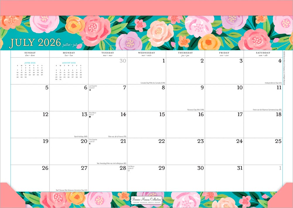 18 Months Monthly Desk Pad Calendar | 2027 14 x 10 Inch July 2026-December 2027