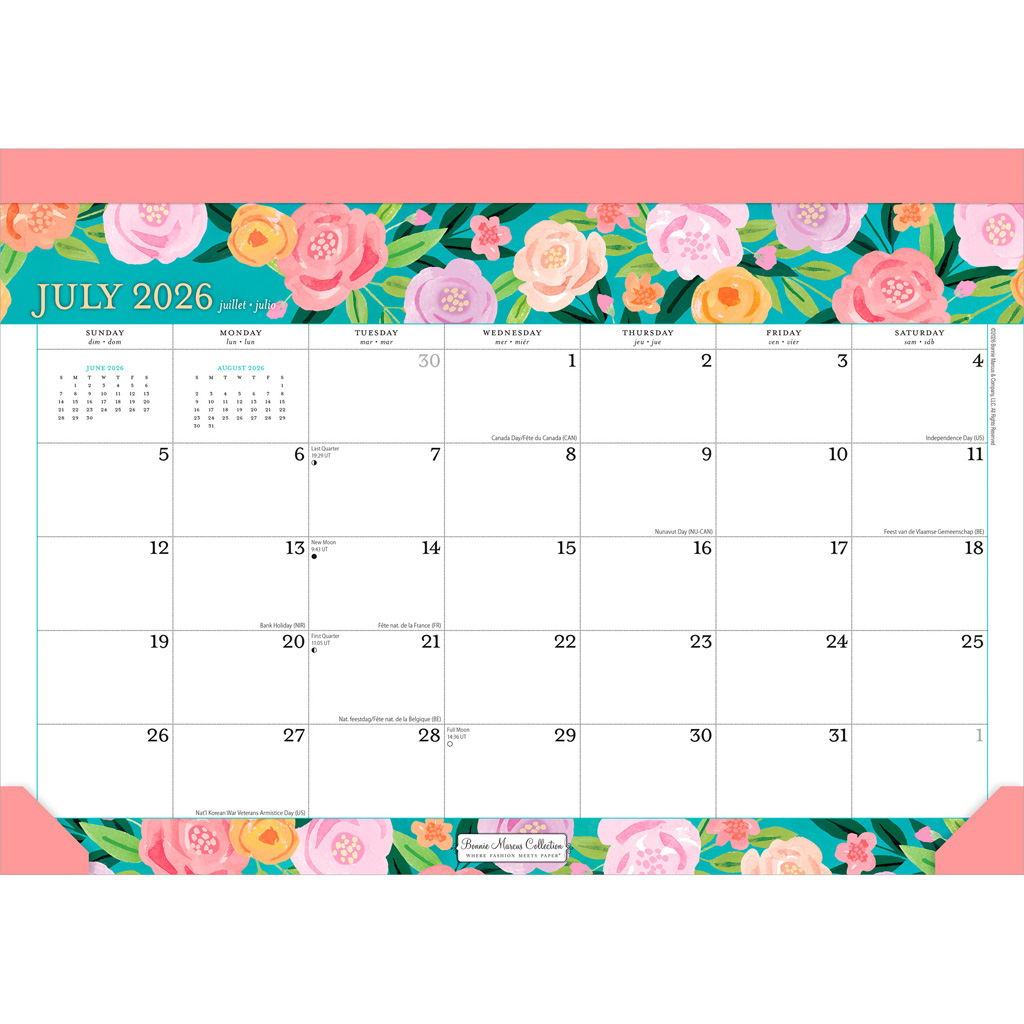 18 Months Monthly Desk Pad Calendar | 2027 14 x 10 Inch Sticker Sheet July 2026-December 2027
