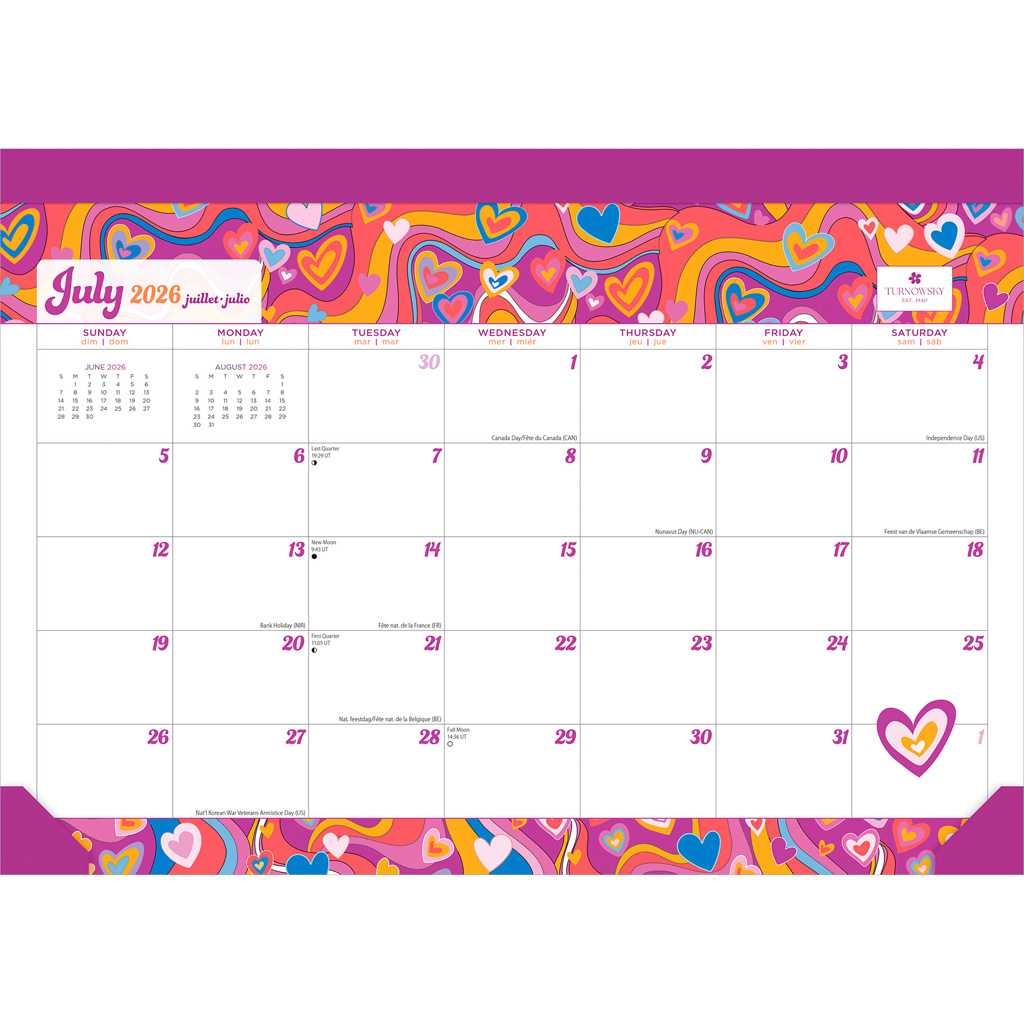 18 Months Monthly Desk Pad Calendar | 2027 14 x 10 Inch Sticker Sheet July 2026-December 2027