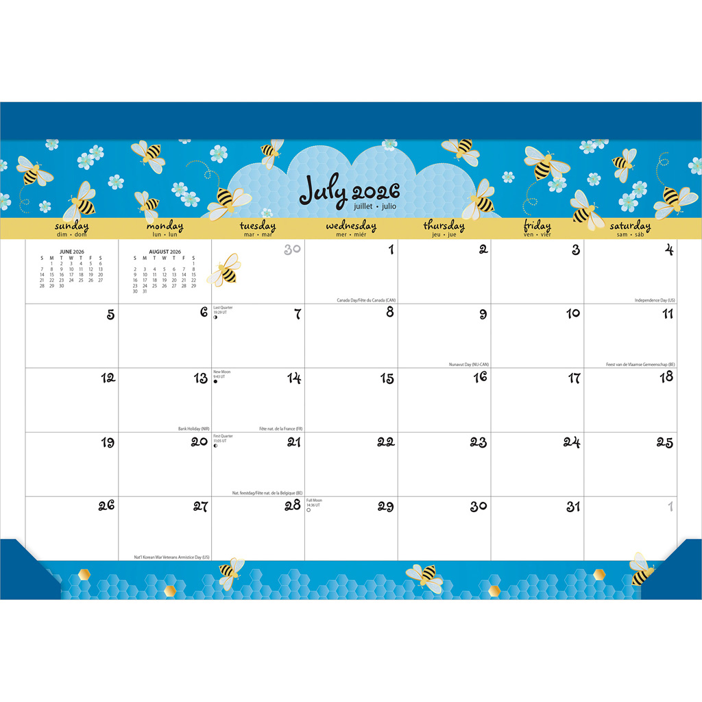 18 Months Monthly Desk Pad Calendar | 2027 14 x 10 Inch Sticker Sheet July 2026-December 2027