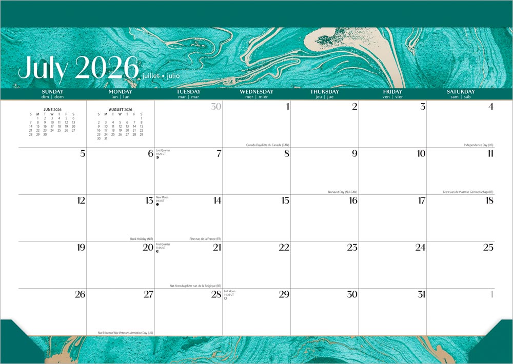 18 Months Monthly Desk Pad Calendar | 2027 14 x 10 Inch July 2026-December 2027
