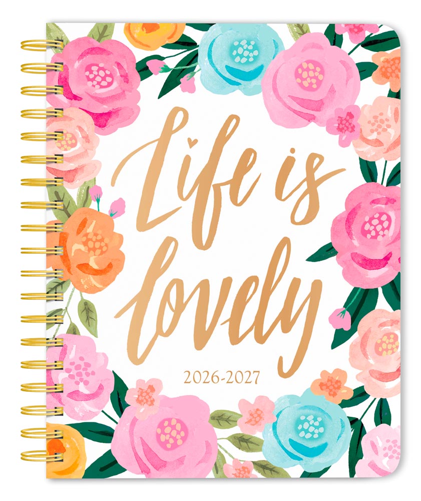 18 Months Weekly Desk Planner | 2027 6 x 7.75 Inch Foil Stamped Cover July 2026-December 2027