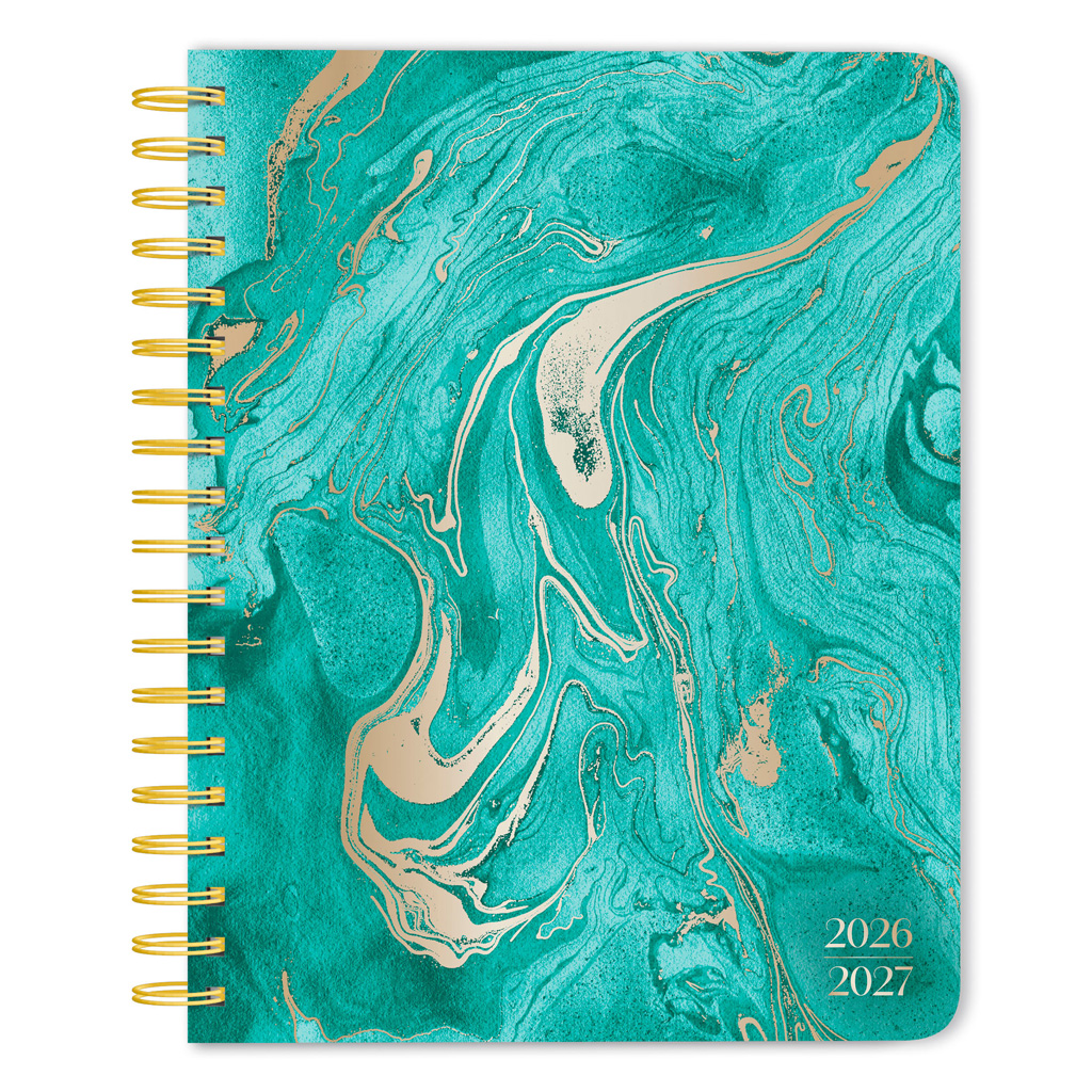 18 Months Weekly Desk Planner | 2027 6 x 7.75 Inch Foil Stamped Cover July 2026-December 2027
