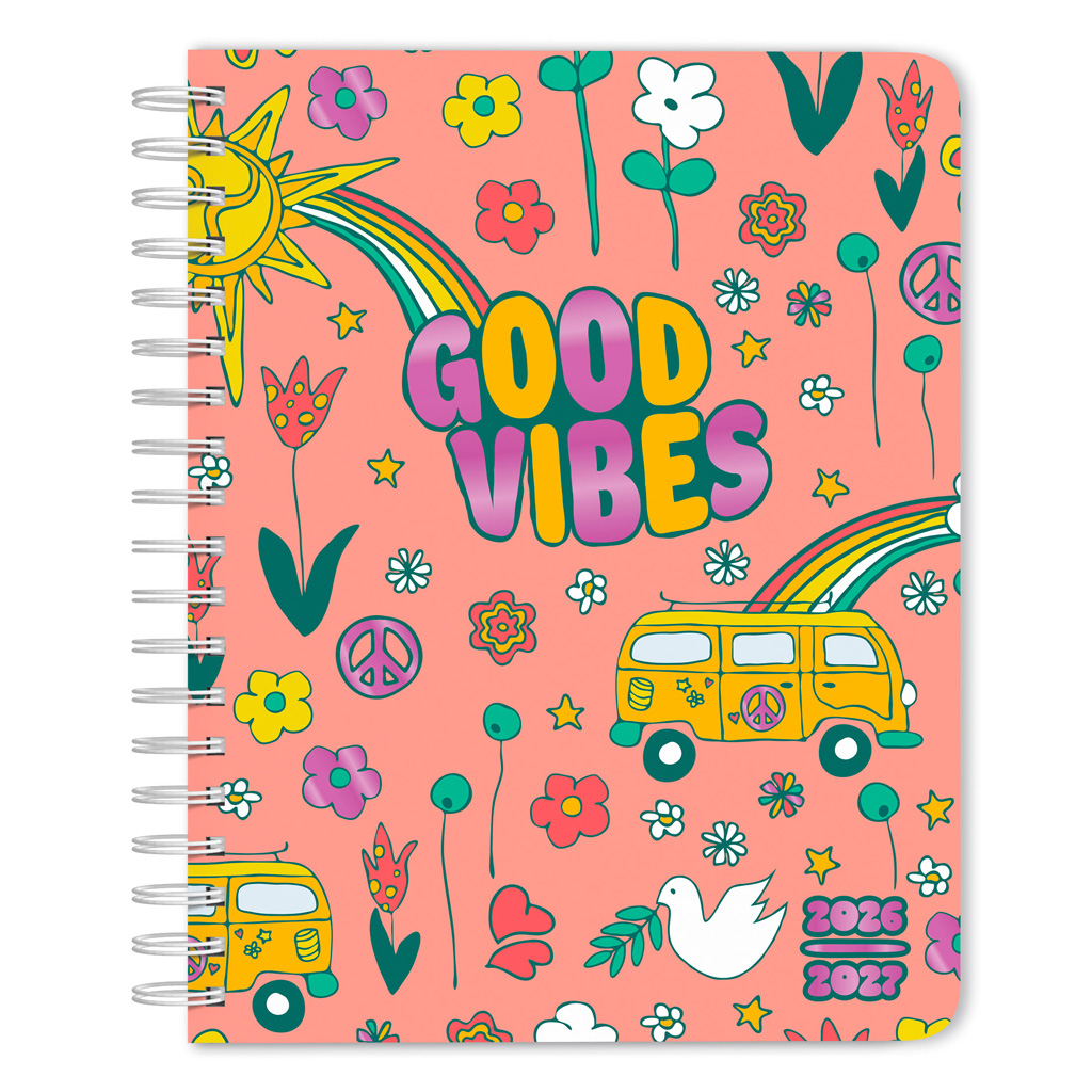18 Months Weekly Desk Planner | 2027 6 x 7.75 Inch Foil Stamped Cover July 2026-December 2027