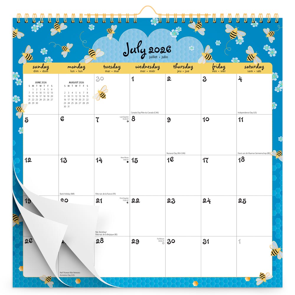 18 Months Monthly Office Wall Calendar | 2027 12 x 12 Inch Sticker Sheet July 2026-December 2027