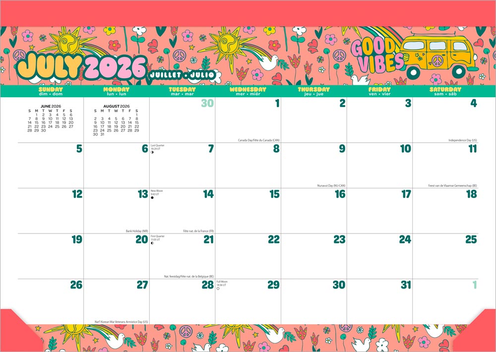18 Months Monthly Desk Pad Calendar | 2027 14 x 10 Inch July 2026-December 2027