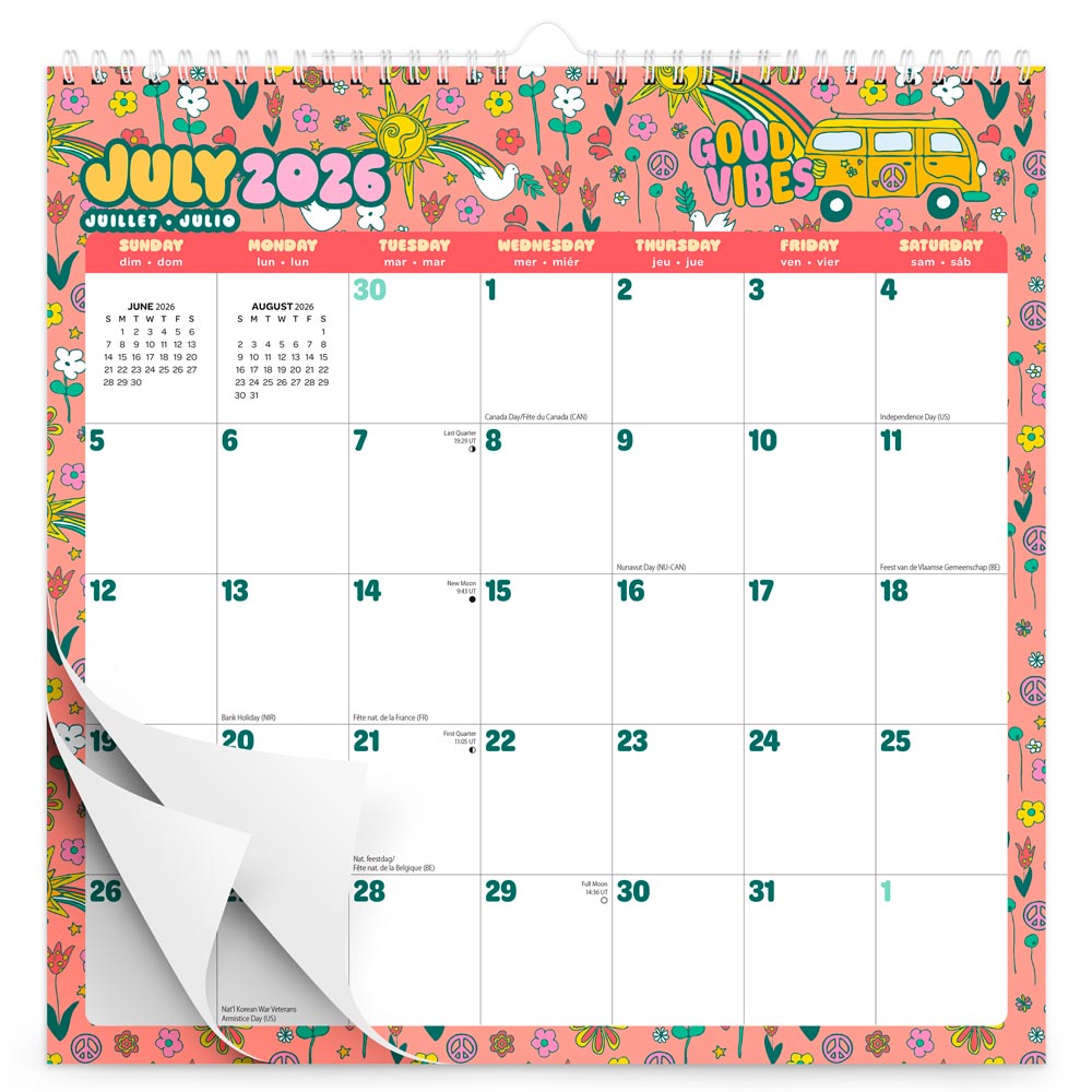 18 Months Monthly Office Wall Calendar | 2027 12 x 12 Inch Sticker Sheet July 2026-December 2027