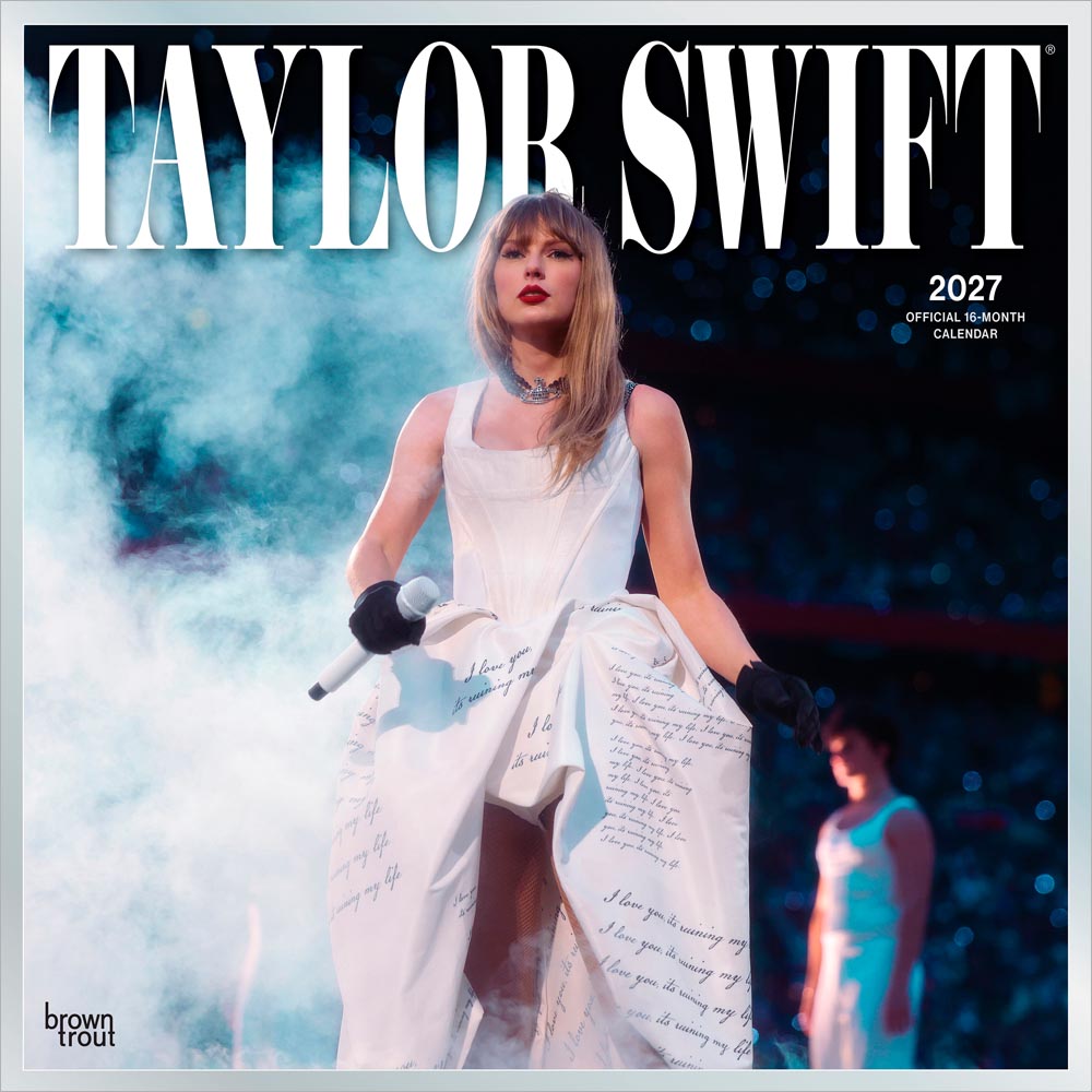 Taylor Swift OFFICIAL | 2027 12 x 24 Inch (Hanging) Monthly Square Wall Calendar | Plastic-Free | BrownTrout | Music Pop Singer Songwriter Celebrity