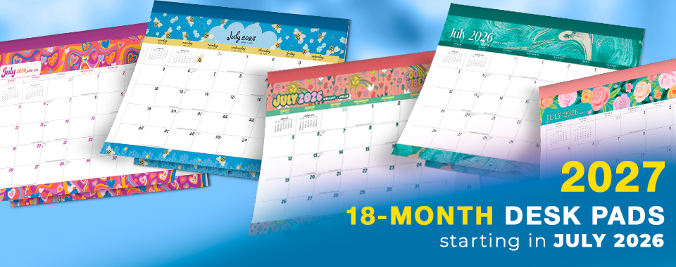 18-Months Desk Pad Calendars from July 2026 to December 2027