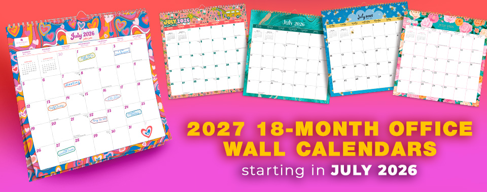 18-Months Office Wall Calendars from July 2026 to December 2027