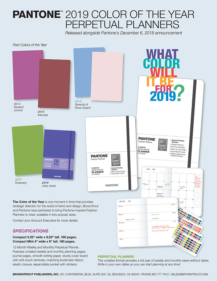 Pantone 2019 Color of the Year Perpetual Planners by BrownTrout™