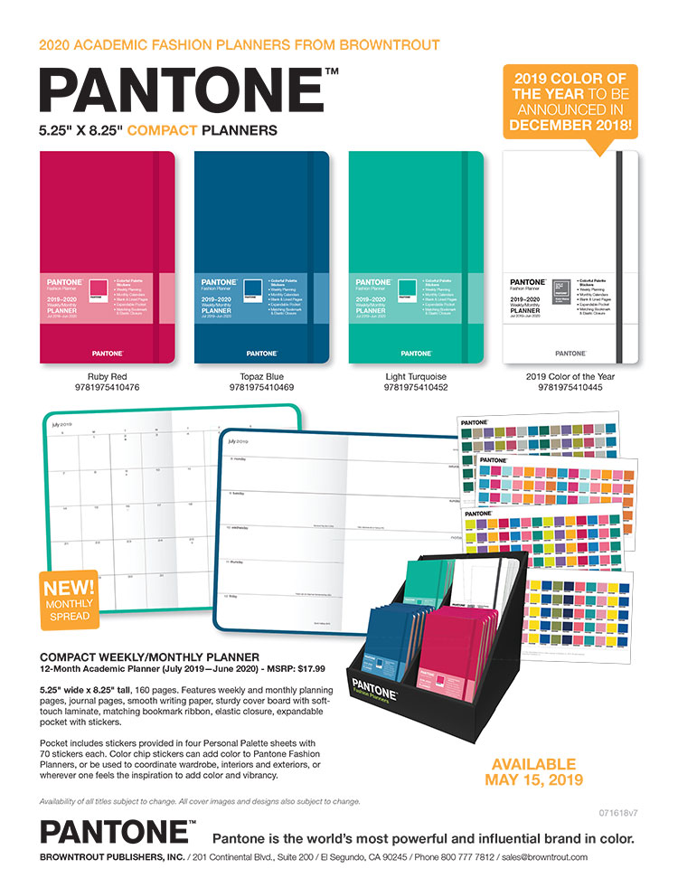Pantone™ 2020 Compact Planners Academic by BrownTrout™ Sales Sheet