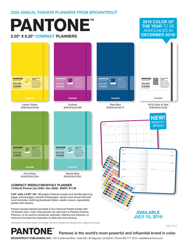 Pantone™ 2020 Compact Planners Annual by BrownTrout™ Sales Sheet