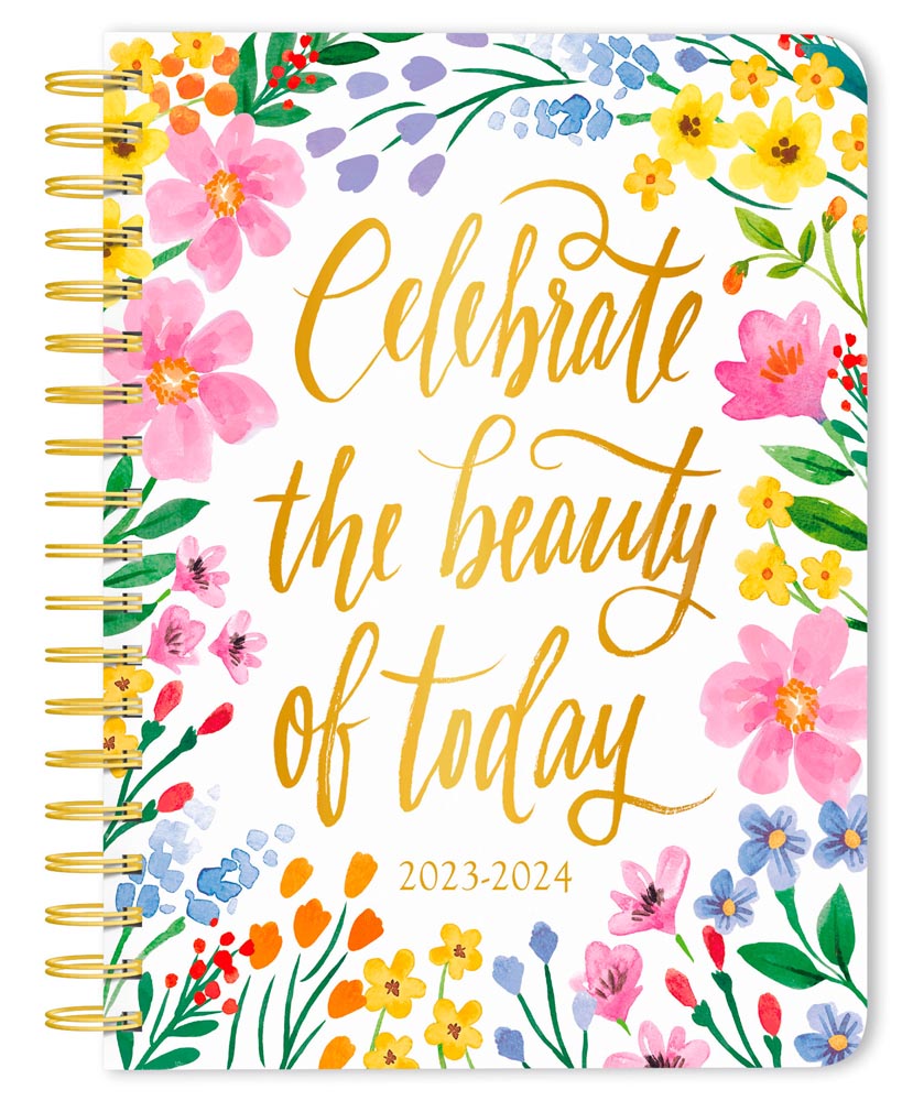 18 Months Weekly Desk Planner | 2024 6 x 7.75 Inch Foil Stamped Cover July 2023-December 2024