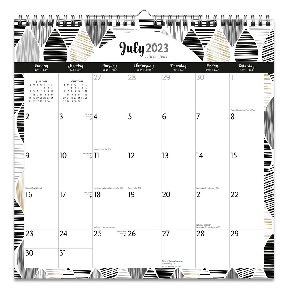 18 Months Monthly Office Wall Calendar | 2024 12 x 24 Inch Sticker Sheet July 2023-December 2024