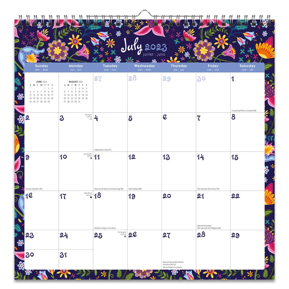 18 Months Monthly Office Wall Calendar | 2024 12 x 24 Inch Sticker Sheet July 2023-December 2024