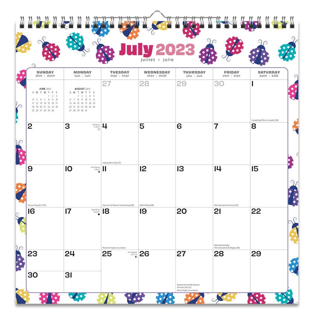 18 Months Monthly Office Wall Calendar | 2024 12 x 24 Inch Sticker Sheet July 2023-December 2024
