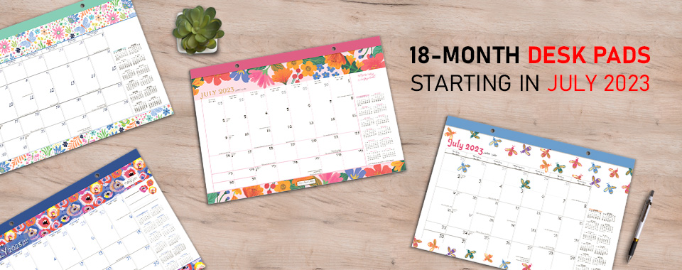 18-Months Desk Pad Calendars from July 2023 to December 2024