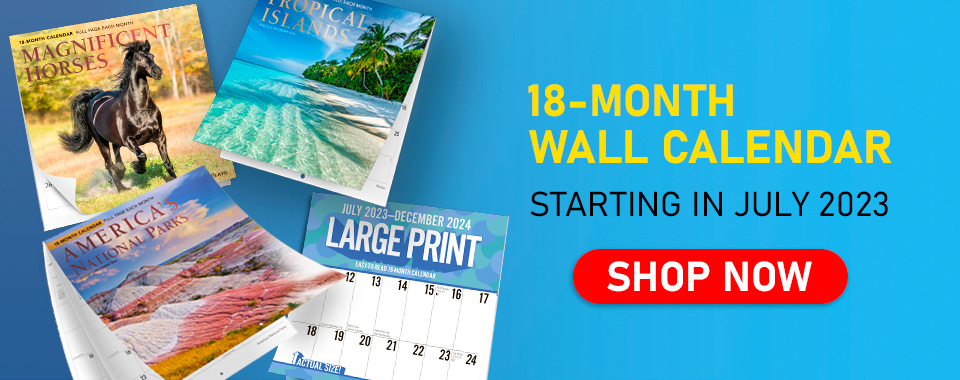 18-Months Square Wall Calendars from July 2023 to December 2024