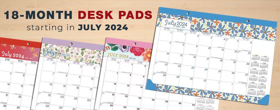 18-Months Desk Pad Calendars from July 2024 to December 2025