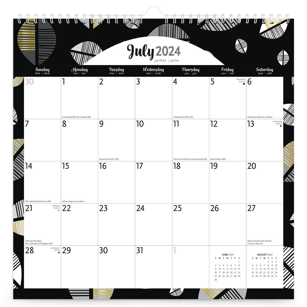18 Months Monthly Office Wall Calendar | 2025 12 x 24 Inch Sticker Sheet July 2024-December 2025