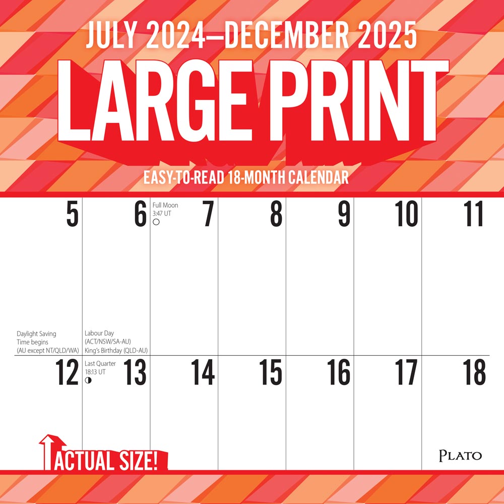 18 Months Monthly Square Wall Calendar | 2025 12 x 24 Inch Plastic-Free Matte Paper July 2024-December 2025